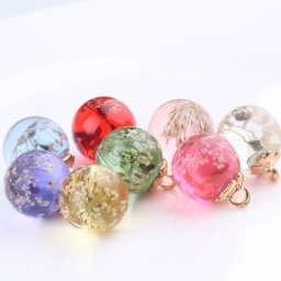 Breloques en forme de boule de verre 6 pièces pendentif en cristal avec fleur accessoires de