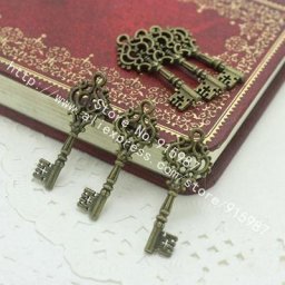 Sweet Bell-Breloques vintage en bronze antique 60 pièces/lot 12x32mm en alliage métallique