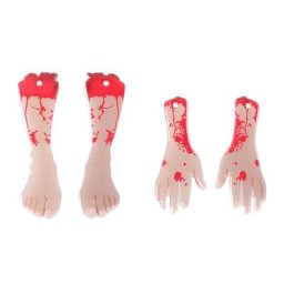 Breloques d'horreur pour Halloween 10 pièces sang pieds et mains bijoux en acrylique pour