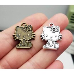 Breloques de chat plaqué bronze et argent antique fournitures de bricolage pour animal de compagnie