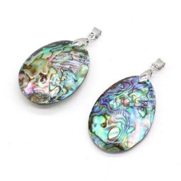 Pendentif en coquillage d'ormeau naturel fin en forme d'œuf breloques pour la fabrication de