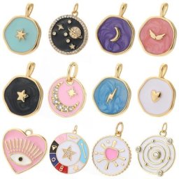 Lune étoile coeur breloques de créateur pour la fabrication de bijoux fournitures bohèmes colorées