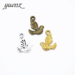 YuenZ – breloques antiques en alliage de Zinc breloques de couleur argent animal oiseau bijoux à