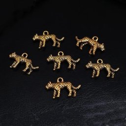 Pendentif en métal léopard bête antique accessoires de bracelet rétro breloques de bricolage pour
