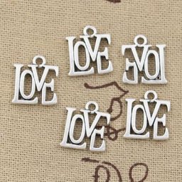 Pendentifs en forme de lettre d'amour 30 pièces 15x13mm couleur Bronze Antique fabrication