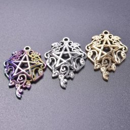 Breloques pentagramme en forme de feuille de rotin pour la fabrication de bijoux fournitures