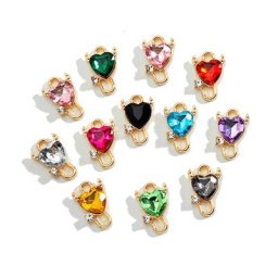 Breloques en forme de cœur multicolores 20x12MM 20 pièces pendentif mignon petit bois résultats