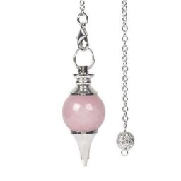 KFT-Pendentif pendule Reiki en pierre naturelle quartz rose cristal chakra pointu pour la