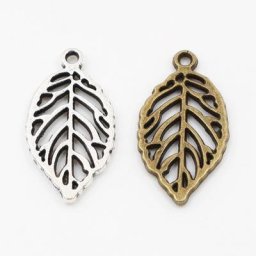 Breloques en Bronze Antique et Argent Plaqué de Style Cuir oral elu Pendentif Fait à la Main pour