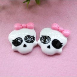 Breloques en forme de crâne pour femme 10 pièces pendentif en résine à dos plat pour boucles