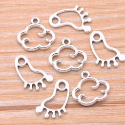 Breloques de pieds en forme de nuage 2 Styles 60 pièces pendentifs de couleur décoration Vintage