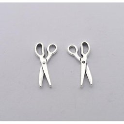 Breloques pour la Fabrication de Bijoux Couleur Argent Antique Ciseaux 17x9mm 30 Pièces