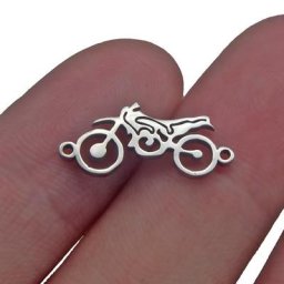 Connecteur de charme de moto en acier inoxydable pendentif document argenté collier de bricolage