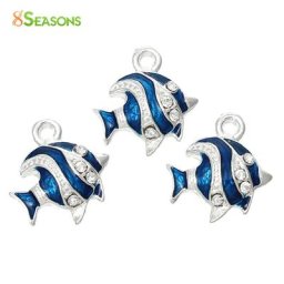 Breloques en biscuits bleu clair 8 saisons 18mm x 16mm 5 pièces 2017 nouveau