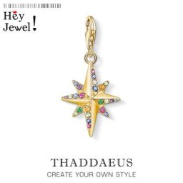 Pendentif à breloques étoile colorée mélange de couleurs or nouveaux bijoux européens Luky