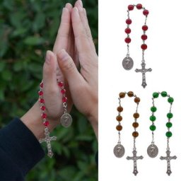 Chapelet avec perles Madonna pour fille pendentif ras du cou bijou de la présidence matériau en