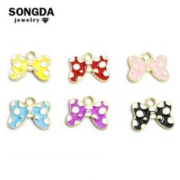 Breloques en émail pour nœud papillon pendentifs créatifs pour la fabrication de bijoux collier