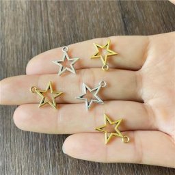 JunKang – pendentif étoile à cinq branches en alliage Mini ajouré bricolage bijoux amulette