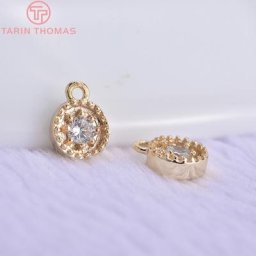 Breloques Rondes en Laiton Plaqué Or 24K 514x7mm Bijoux de Haute Qualité DIY 10 Pièces 5.5