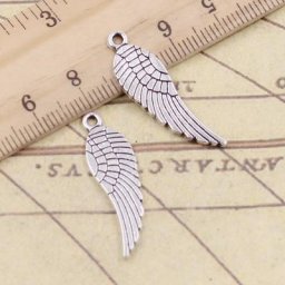 Breloques ailes d'ange tibétaines pendentifs de couleur argent tibétain 31x9mm 20 pièces