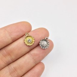Eruifa – jolie fleur marguerite de 8mm 10 pièces bricolage en alliage de Zinc collier boucle