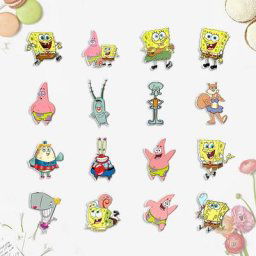 Broche en alliage pour enfants broche en forme d'éponge bob broche en étoile de Patrick pour sac