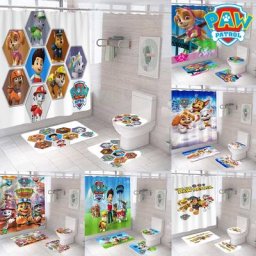 PAW Patrol Chase-Rideau de douche imperméable pour enfants rideaux de baignoire durables
