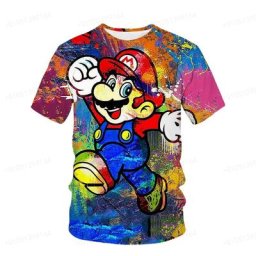 T-shirt Mario pour bébé garçon et fille vêtement pour enfant motif dessin animé