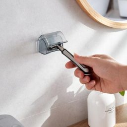 Porte-lame pour rasoir et brosse pour hommes rangement de salle de bain ventouse murale crochet