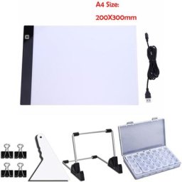Tablette lumineuse pour peinture diamant kit format A4 avec LED planche de dessin avec chargeur