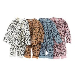 Ensemble de pyjama en coton imprimé léopard pour enfants vêtements de nuit pour enfants vêtements