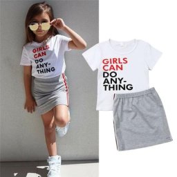 Mini jupe en Y à manches courtes pour bébé fille ensemble de vêtements d'été décontractés pour