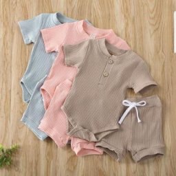 Ensemble barboteuse et short pour nouveau-né tenue d'été de bonne qualité pour bébé garçon et
