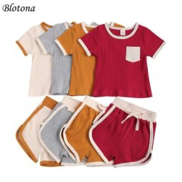 Blotona – ensemble 2 pièces pour bébés garçons et filles tenue d'été haut à manches courtes avec
