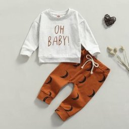 Ensemble 2 pièces pour nouveau-né garçon et fille tenue d'automne pull-over sweat-shirt taille