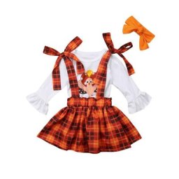 Ensemble de vêtements en coton pour petites filles 3 pièces chemisier + jupe Tutu à bretelles