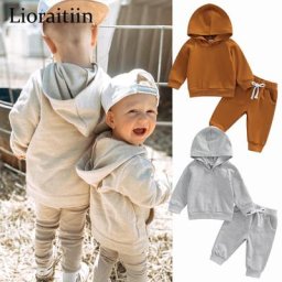 Lioraitin – sweat-shirt à capuche et pantalon avec cordon de serrage tenue de sport pour bébés