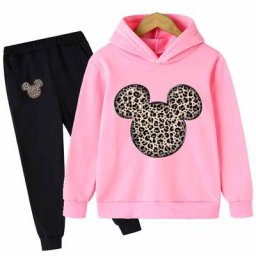 Ensemble sweat-shirt à capuche Mickey Mouse en coton à manches longues pour garçons et filles