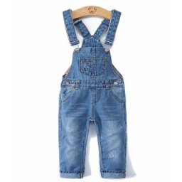 Salopette en jean à bretelles pour enfants pantalon slim pour garçons et filles combinaison en