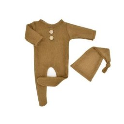 Ensemble de 2 pièces Mohair pour bébé barboteuse chapeau accessoires de photographie pour