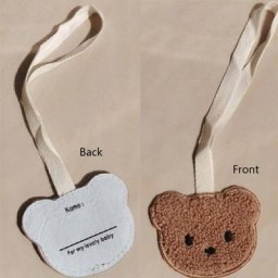 Patch de dessin animé ours Animal brodé nom écrit à la main pour enfants étiquette pendentif