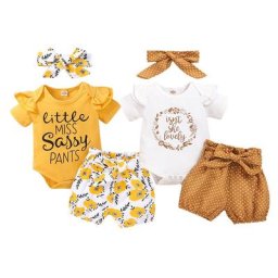 Ensemble de vêtements pour bébés filles de 0 à 24 mois barboteuse + short imprimé Floral 3 pièces
