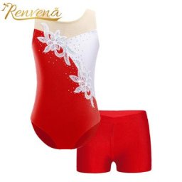 Tenues de danse pour enfants justaucorps de ballet avec short combinaison de patinage sur glace