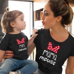 Économie assortis en coton pour mère et fille 1 pièce mini maman souris vêtements pour la famille