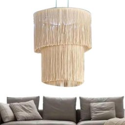 Plafonnier suspendu tissé à la main design créatif luminaire décoratif d'intérieur abat-jour