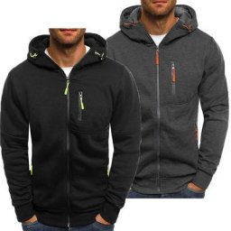 Hirigin – sweat à capuche chaud pour homme coupe ajustée manteau veste d'extérieur pull