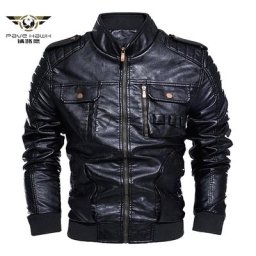 Blouson aviateur en cuir chaud pour homme avec capuche perfectionnée vestes aviateur de moto