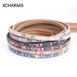 Corde de cordon en cuir plat fait à la main motif rétro pièces d'accessoires fabrication de