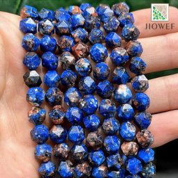 Calcédoine naturelle lisse à facettes lapis-lazuli perles de lapis-lazuli bleu breloques pour