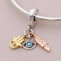 Hamsa – pendentif spirituel en argent Sterling 925 Original œil et plume pour Bracelet à